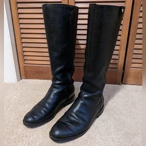 Cole Haan black riding boots zippered